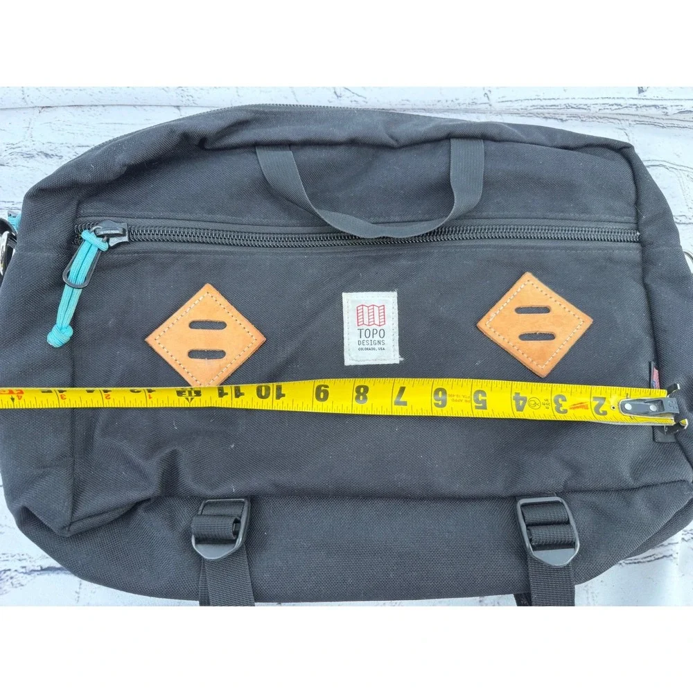 Topo Designs Mountain Briefcase Black 3-Way Carry Laptop Backpack Made in USA
